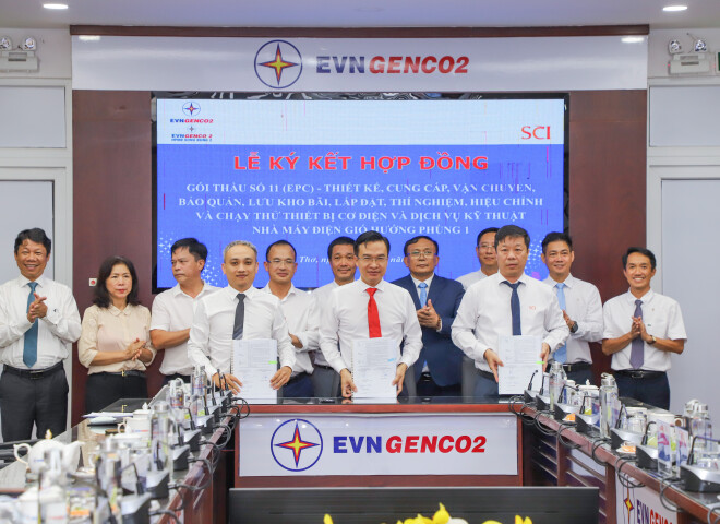 Signing Ceremony of the EPC Contract for the Huong Phung 1 WPP Project between EVNGENCO2 and the SCI Consortium