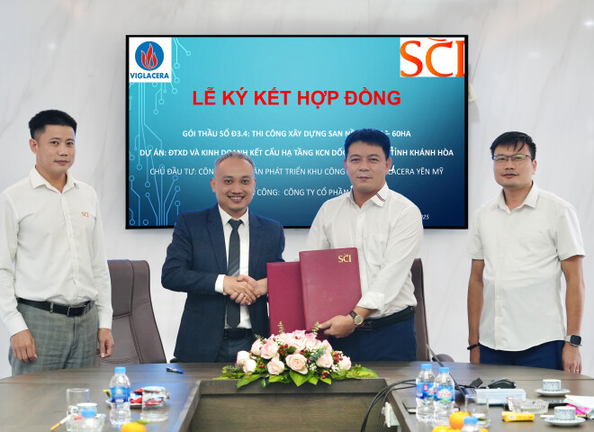 LỄ KÝ KẾT HỢP ĐỒNG GÓI THẦU THI CÔNG SAN NỀN ĐỢT 1 - DỰ ÁN KCN DỐC ĐÁ TRẮNG, TỈNH KHÁNH HÒA