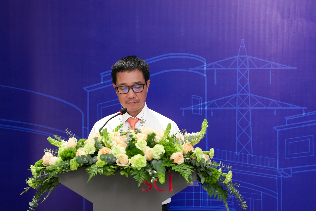 Ông Nguyễn Công Hùng - Chủ tịch HĐQT Công ty Cổ phần SCI phát biểu khai mạc Đại hội