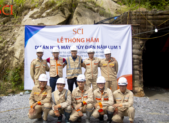 The opening ceremony of tunnel route at Nam Lum 1 Hydropower Project