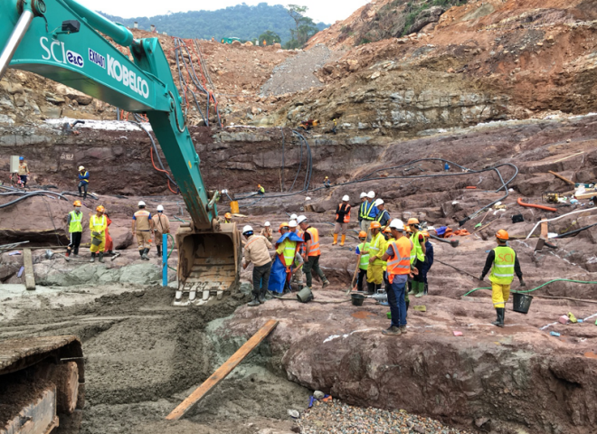 RCC concrete placement at Nam Theun 1 Hydropower Project - a highlight of SCI